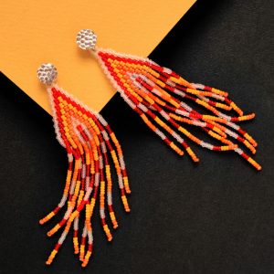 Aretes naranja y rojo